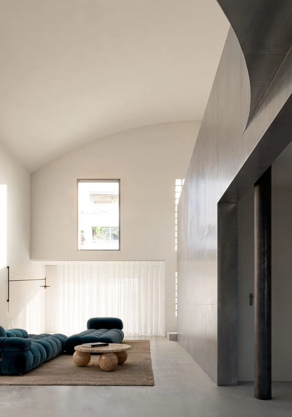 Carble Residence, living room, Plan B render